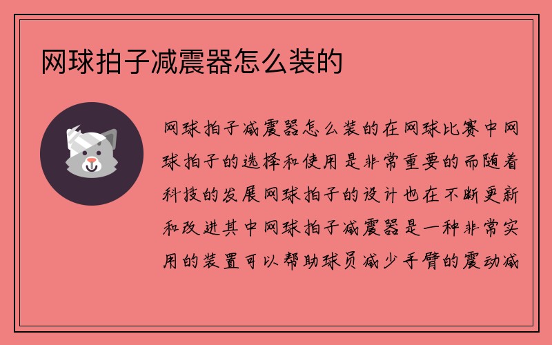 网球拍子减震器怎么装的